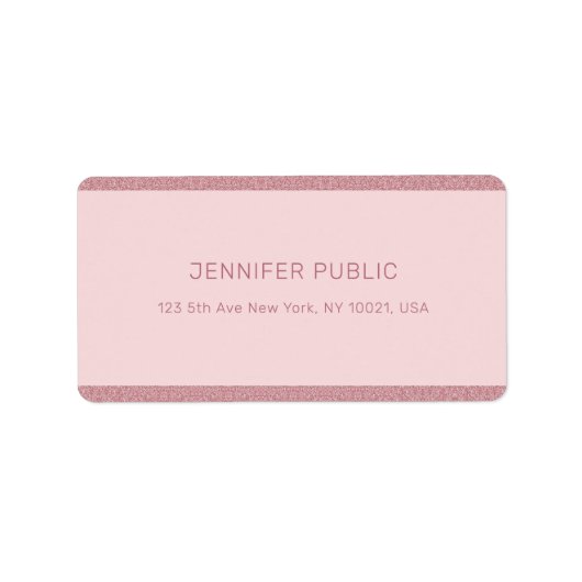 Étiquette Elégante Rose Gold Parties scintillant Modèle mode (Devant)