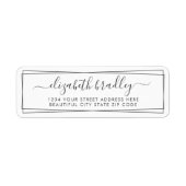 Étiquette Élégante signature de monogramme Adresse frontière (Devant)
