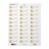 Étiquette Elégante Simple Moderne Floral Gold Adresse (Feuille entière)