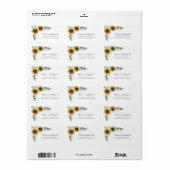 Étiquette Elégante Sunflower Eucalyptus Floral Adresse (Feuille entière)