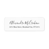 Étiquette Élégante typographie de script Adresse de retour É (Devant)