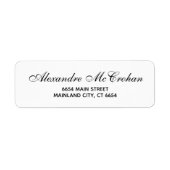 Étiquette Élégante typographie de script Adresse de retour É (Devant)