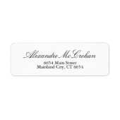 Étiquette Élégante typographie de script Adresse de retour É (Devant)