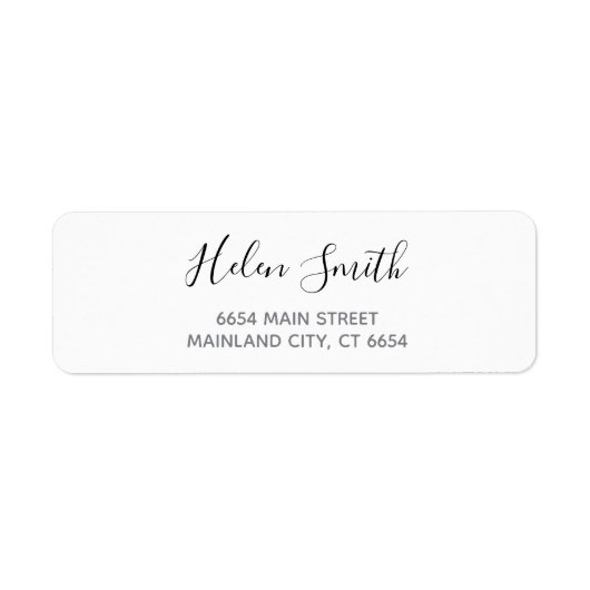 Étiquette Élégante typographie de script Adresse de retour É (Devant)