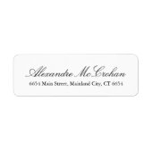 Étiquette Élégante typographie de script Adresse de retour É (Devant)