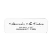 Étiquette Élégante typographie de script Adresse de retour É (Devant)