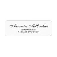 Élégante typographie de script Adresse de retour É