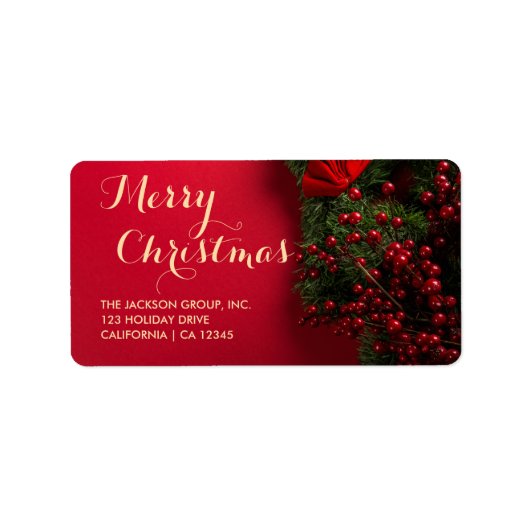 Étiquette Élégante typographie de script Noël d'affaires (Devant)