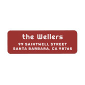 Étiquette Élégante typographie Rouge & Blanc Retro (Devant)