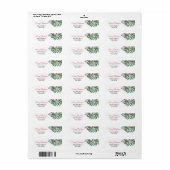 Étiquette Élégante verdure de Noël (Feuille entière)