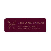 Étiquette Élégante verdure Floral Mariage Logo Monogramme (Devant)