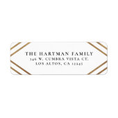 Étiquette Élégantes bandes Diamant Or | Retour noir blanc (Devant)