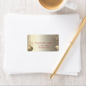 Étiquette Élégantes boules d'or Snowflakes Étoiles (En situation)