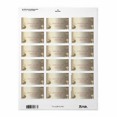 Étiquette Élégantes boules d'or Snowflakes Étoiles (Feuille entière)