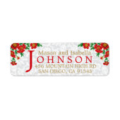 Étiquette Élégantes fleurs de pavot rouge (Devant)