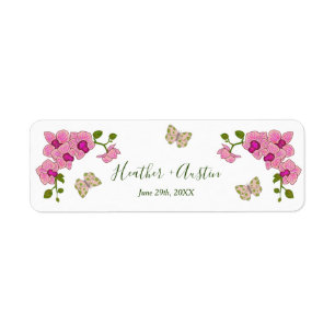 Étiquette Élégantes Orchidées Violettes Délicates Bohème Bot