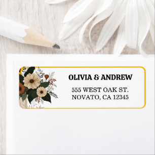 Étiquette Élégants accents floraux palette de couleurs douce