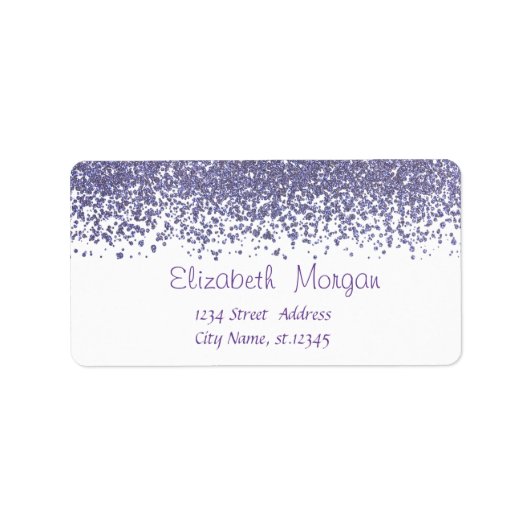 Étiquette Élégants Diamants Violets Stylés (Devant)