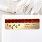 Étiquette Élégants ornements de Noël, Faux Gold (En situation)