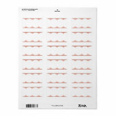 Étiquette Éléments Art déco dans une palette d'or rose (Feuille entière)