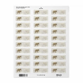 Étiquette Éléphant Adresse de Retour en Or (Feuille entière)