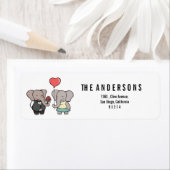 Étiquette éléphant amoureux (En situation)