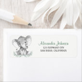 Étiquette Eléphant aquarelle (En situation)