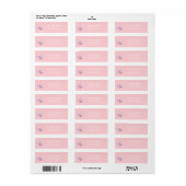 Étiquette Éléphant bébé rose avec colombe et baptême à la cr (Feuille entière)