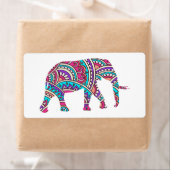 Étiquette Éléphant coloré (En situation)