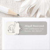 Étiquette Éléphant de bébé adorable | Adresse de Baby Shower (En situation)