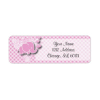 Eléphant de bébé rose et blanc