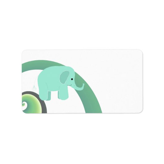 Étiquette Éléphant de dessin animé mignon (Devant)