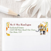 Étiquette éléphant décoré en Inde (En situation)