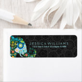 Étiquette Eléphant Floral Rétro (En situation)