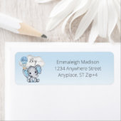 Étiquette Elephant Hot Air Balloon Baby Boy Adresse de retou (En situation)