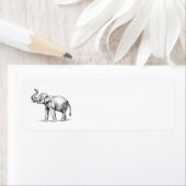 Étiquette Eléphant indien (En situation)