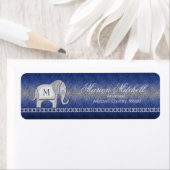 Étiquette Elephant Walk Monogram Argent/Blue ID390 (En situation)