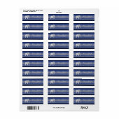 Étiquette Elephant Walk Monogram Argent/Blue ID390 (Feuille entière)