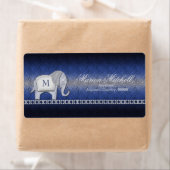 Étiquette Elephant Walk Monogram Argent/Blue ID390 (En situation)
