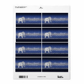 Étiquette Elephant Walk Monogram Argent/Blue ID390 (Feuille entière)
