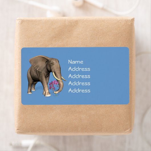 Étiquette Elephant With Pink Orchid (En situation)