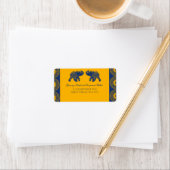 Étiquette Eléphants à thème indiens en Mariage bleu royal (En situation)