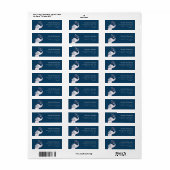 Étiquette Elephants Pink Navy & Dusty Blue Adresse de retour (Feuille entière)