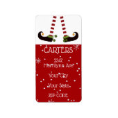 Étiquette Elf Legs, Changeable Red Arrière - plan Adresse de (Devant)