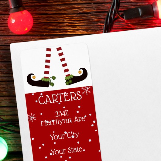 Étiquette Elf Legs, Changeable Red Arrière - plan Adresse de