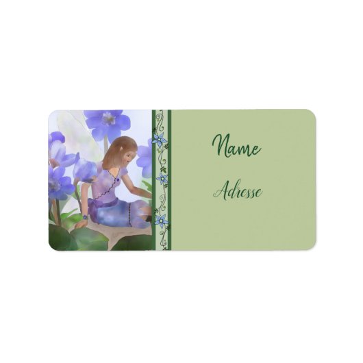 Étiquette Elfe im Blumenbeet Adressaufkleber (Devant)