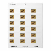 Étiquette Elk taureau avec tête arrière (Feuille entière)