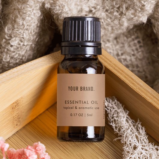 Étiquette Emballage à goutte neutre Beige Essential