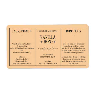 Étiquette Emballage de bouteille cosmétique à l'huile essent