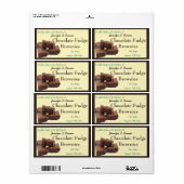 Étiquette Emballage de chocolat maison Brownies (Feuille entière)